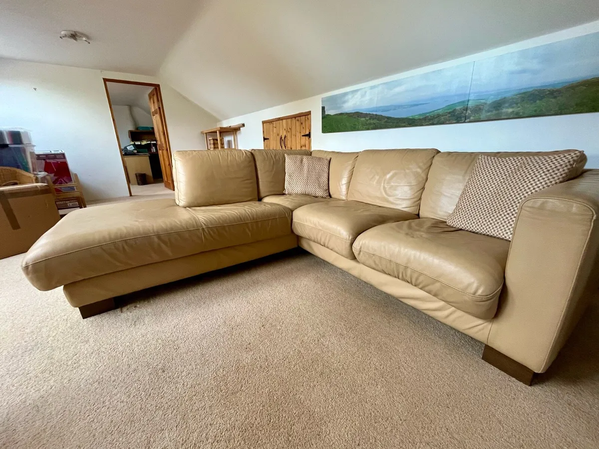 Leather L Shape Sofa - PRICE DROP - Image 1