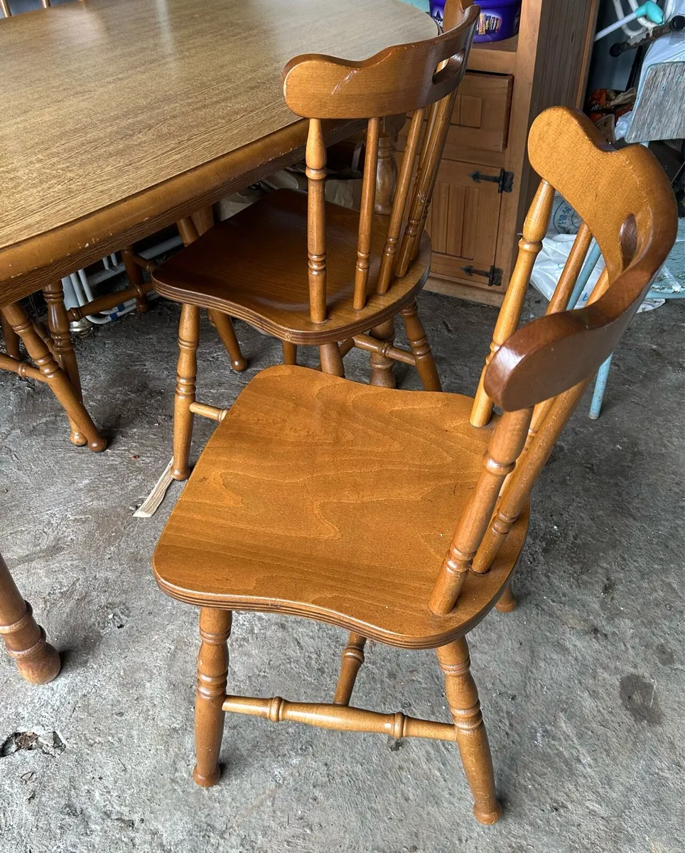 Wood Table & 6 Chairs - Image 2