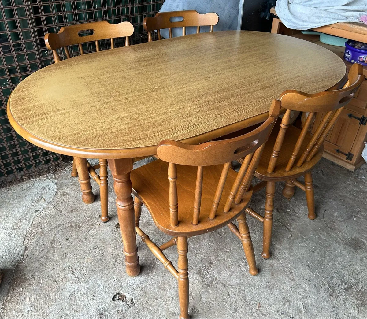 Wood Table & 6 Chairs - Image 1