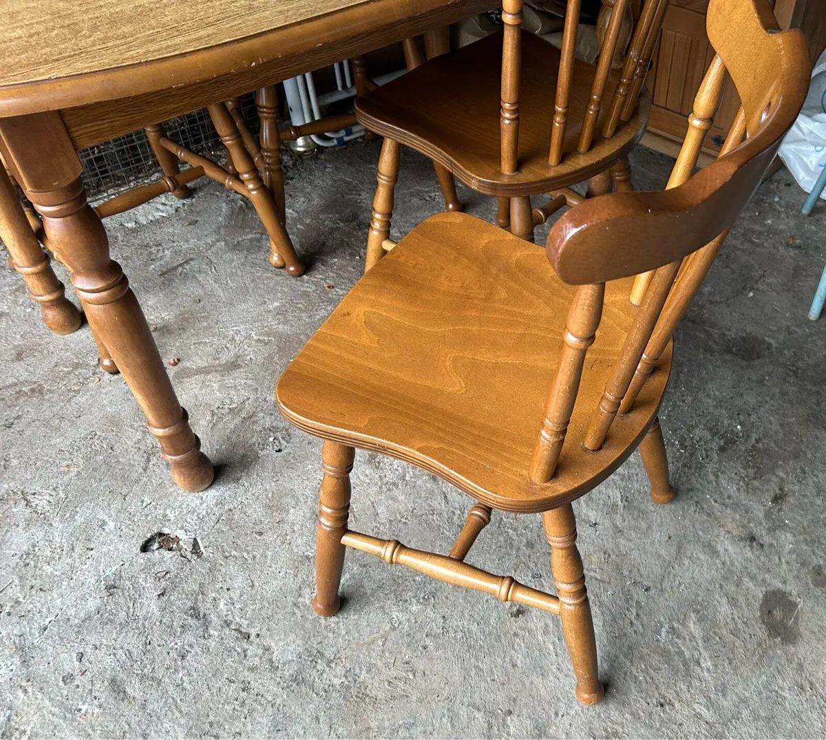 Wood Table & 6 Chairs - Image 3