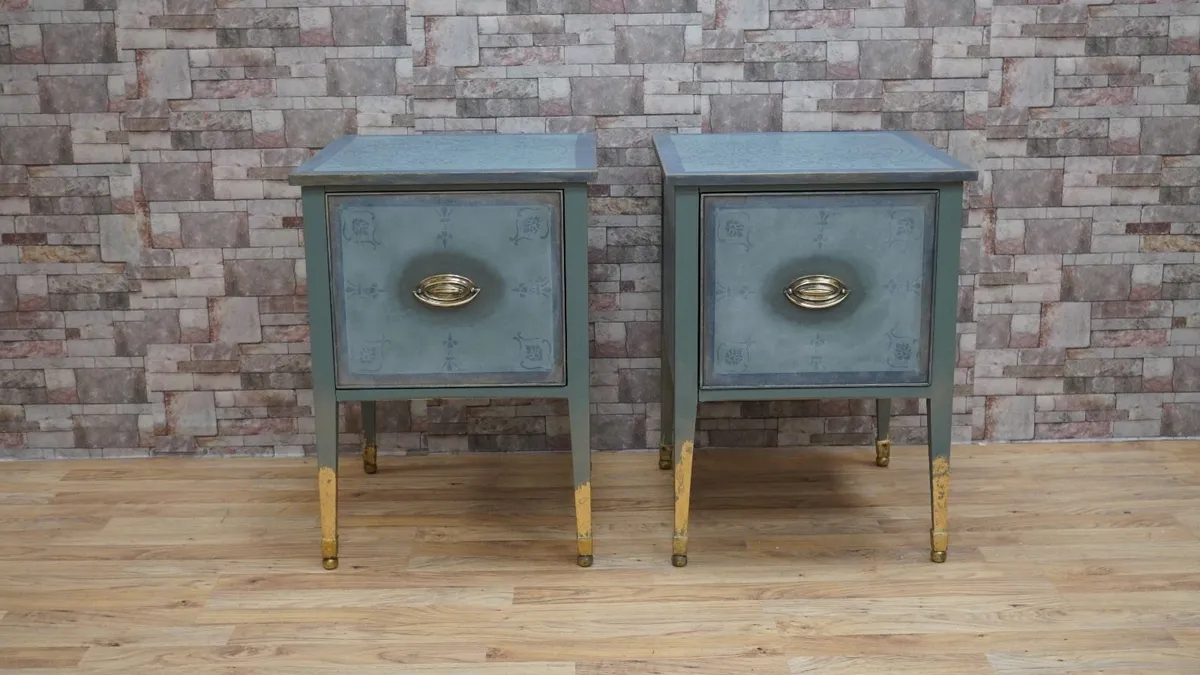 Vintage - Blue Mandala - Nightstands - Image 1