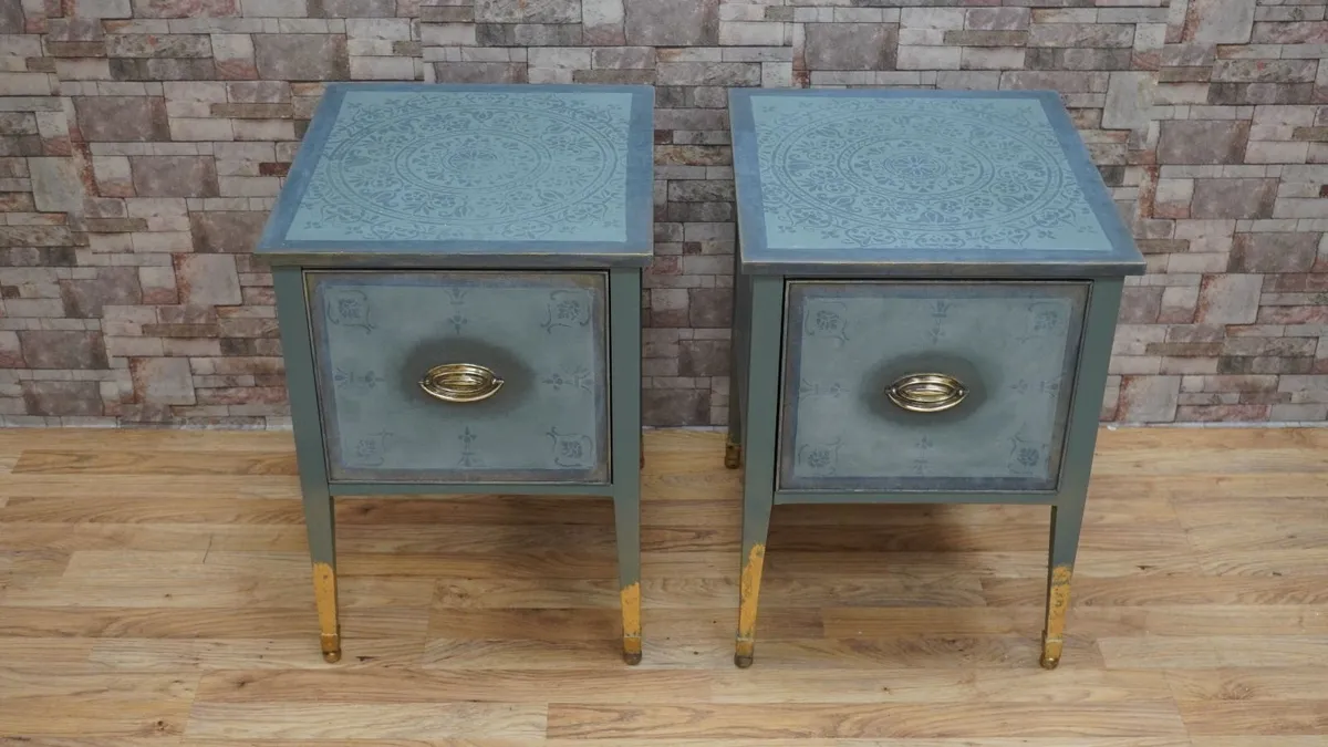 Vintage - Blue Mandala - Nightstands - Image 2