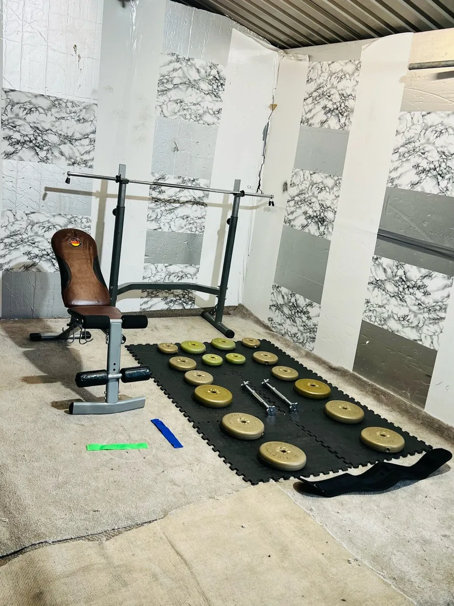 WEIGHTS BARBELL DUMBBELLS RACK BEMCH MATS - Image 1