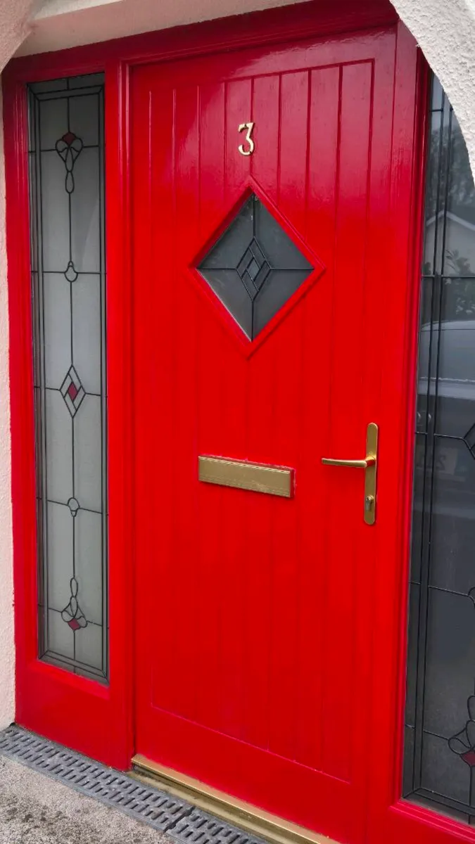 FRONT DOOR WITH SIDE GLASS AND OUTDOOR LIGHTS - Image 2