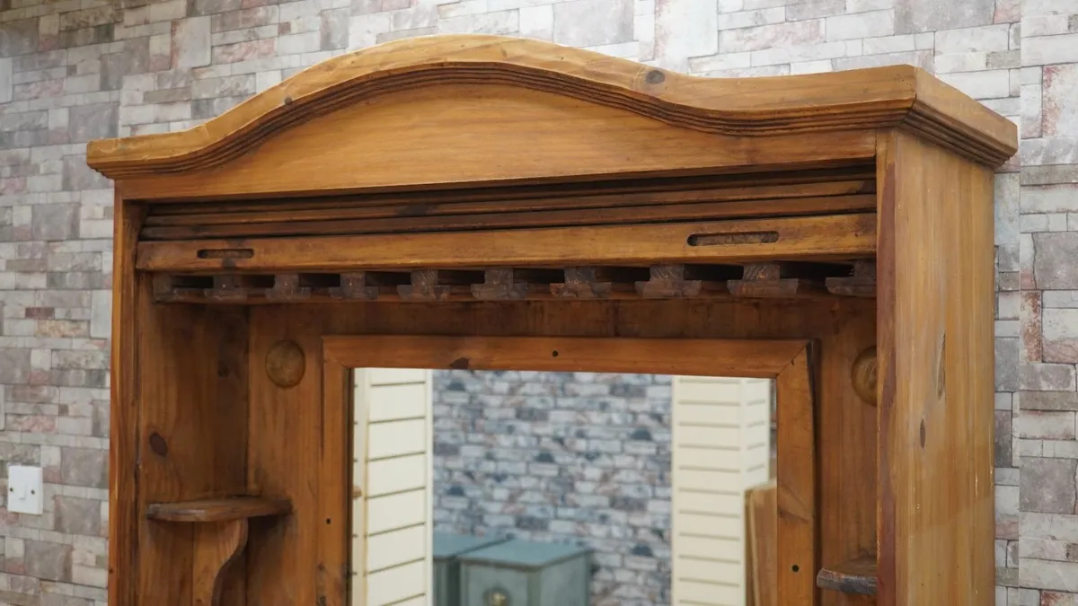 Mexican Rustic Pine Cantina Bar Cabinet - Image 4