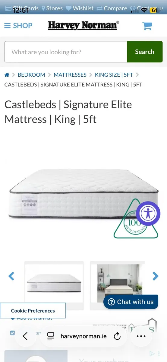 King Size Mattress Castle Beds Signature Elite - Image 1