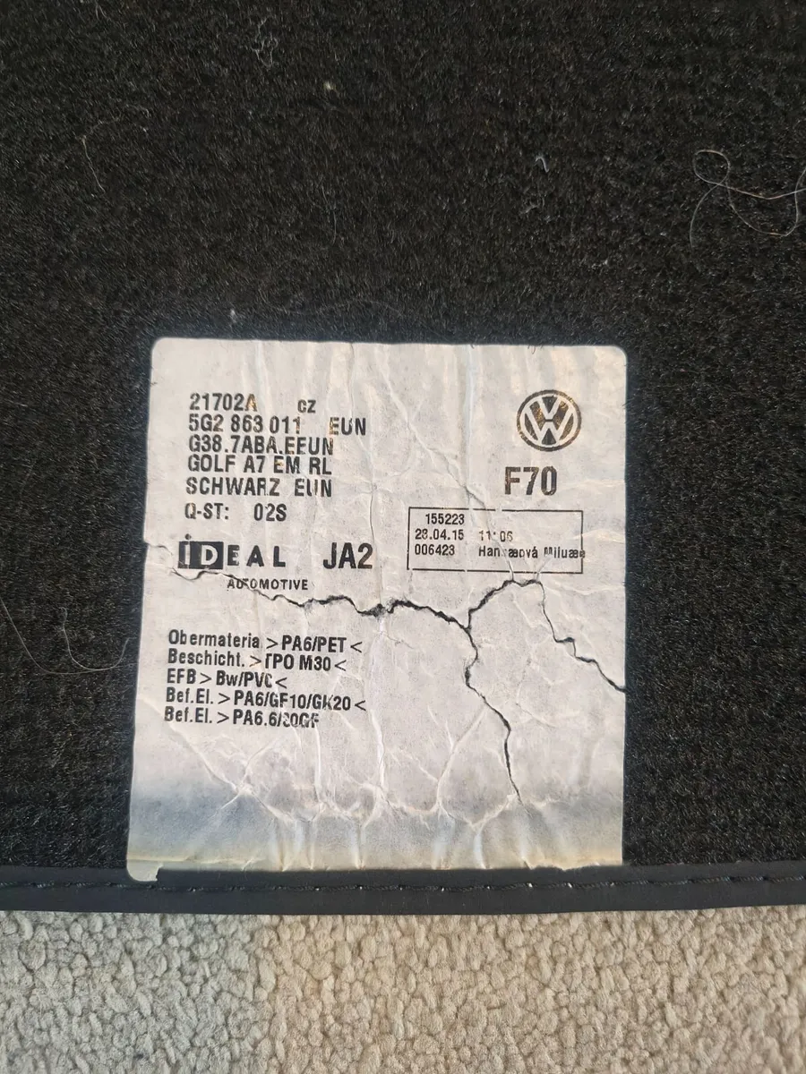 Genuine Volkswagen Golf Mk7 / Mk7.5 floor mats - Image 2