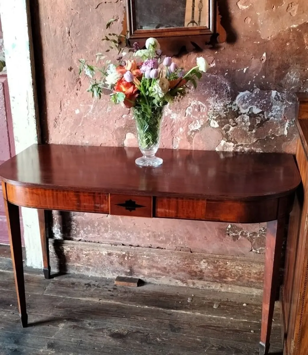 Antique Sheraton inlaid mahogany Console Table - Image 1
