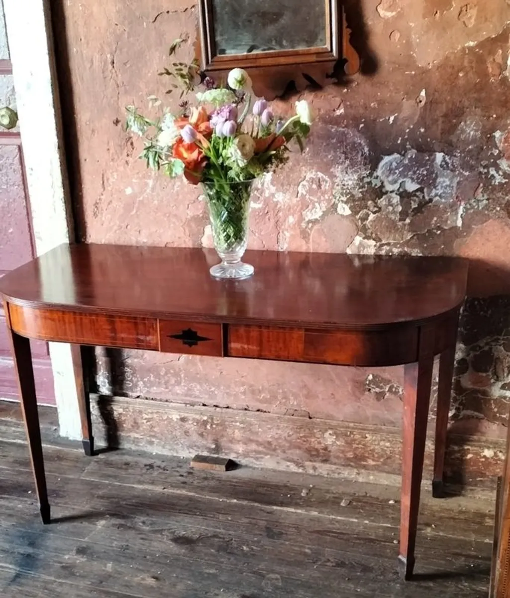 Antique Sheraton inlaid mahogany Console Table - Image 2