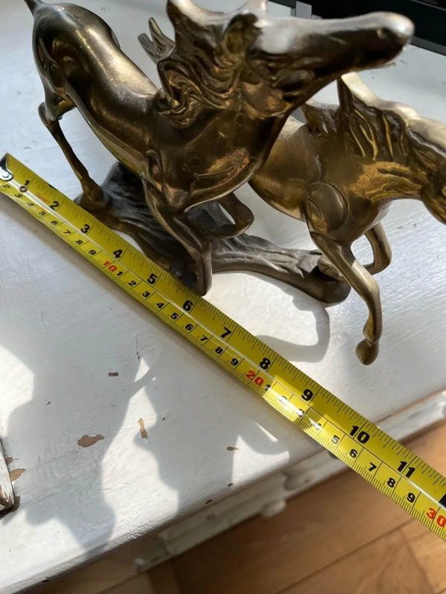vintage brass horses - Image 1