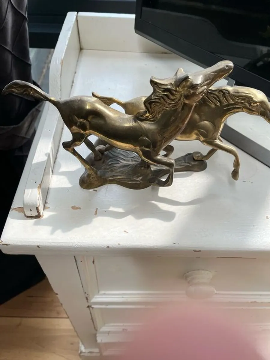 vintage brass horses - Image 2