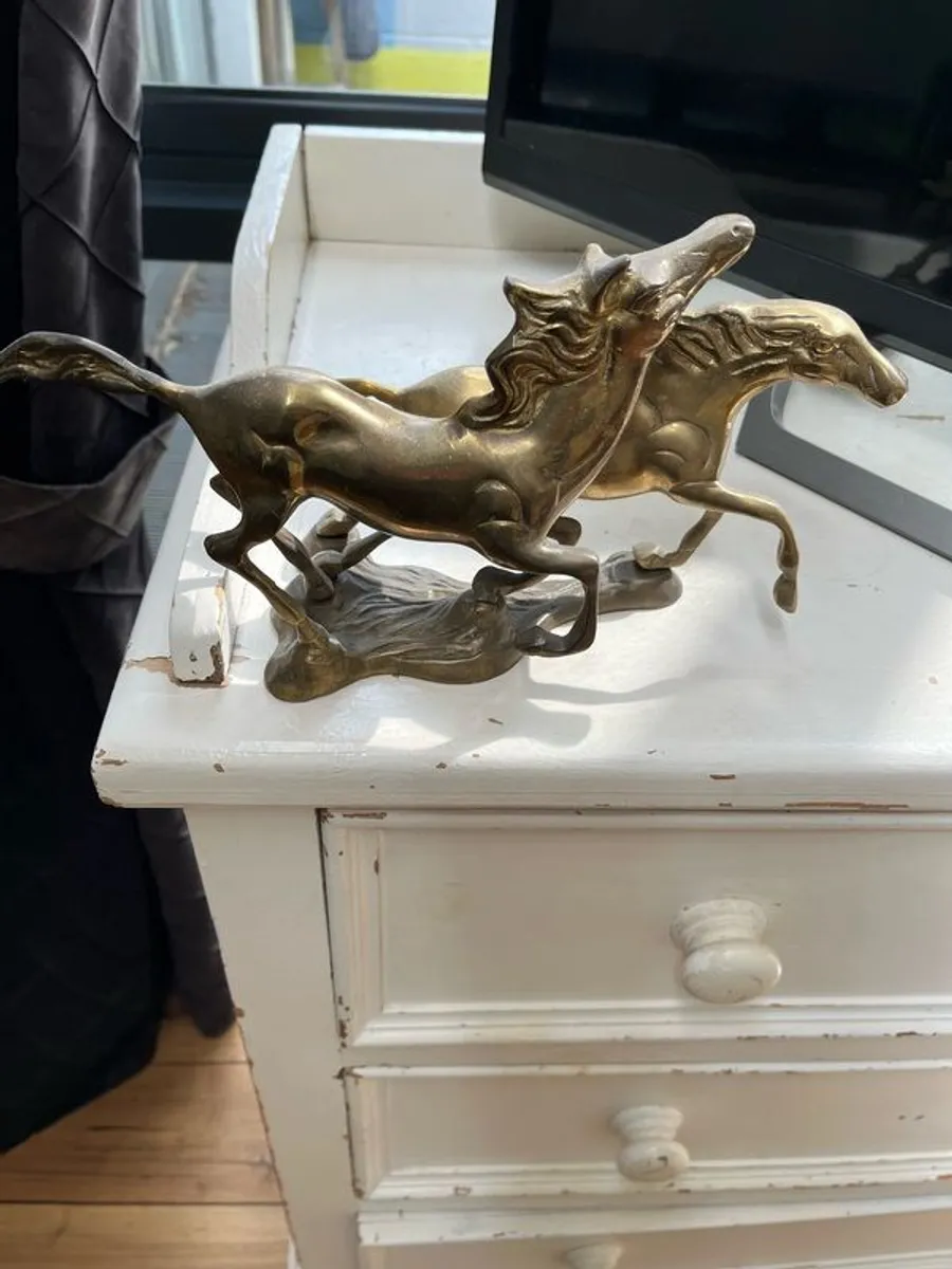 vintage brass horses - Image 3