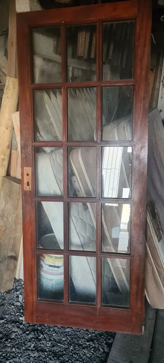 Clear Glass Teak French Door