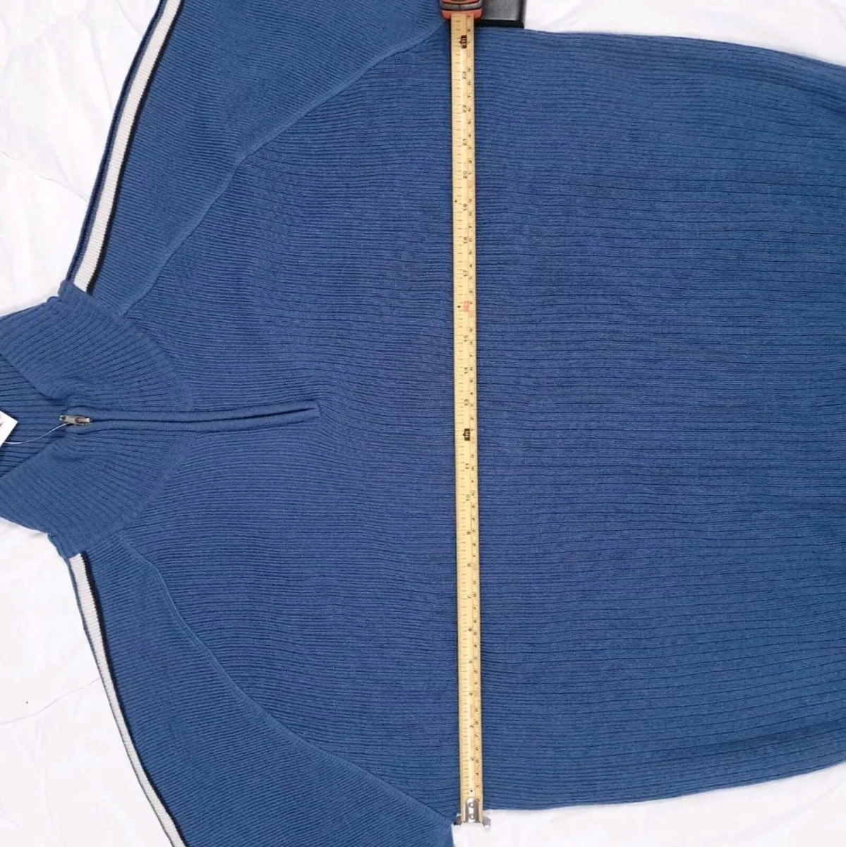 Crane Sports Blue Ribbed Pullover Golf Sweater L - Image 3