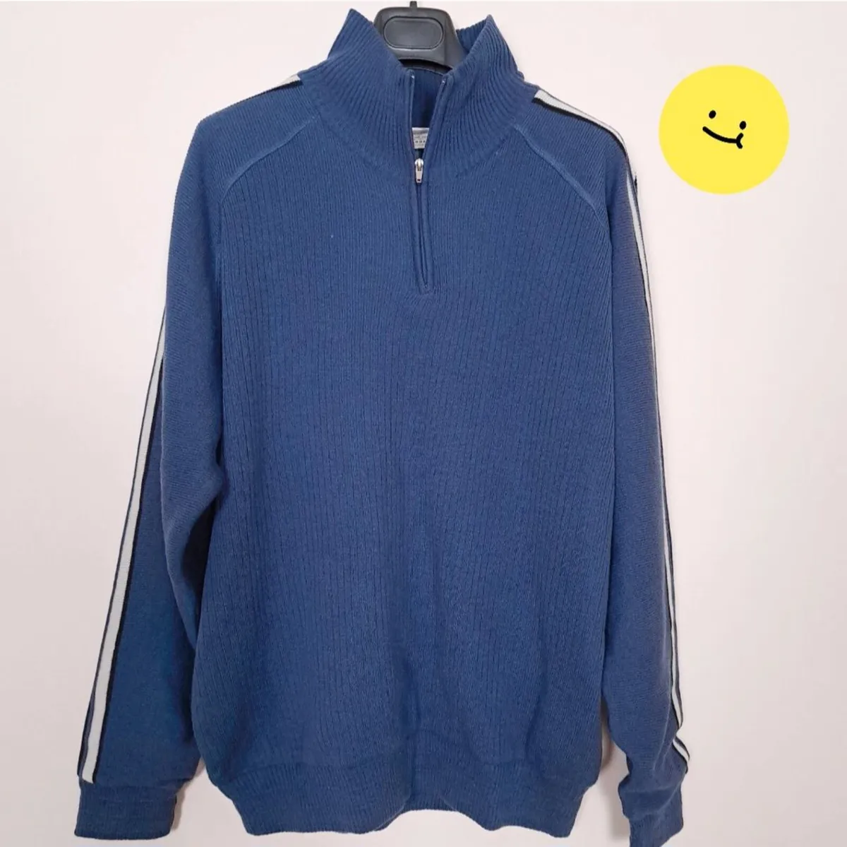 Crane Sports Blue Ribbed Pullover Golf Sweater L - Image 2