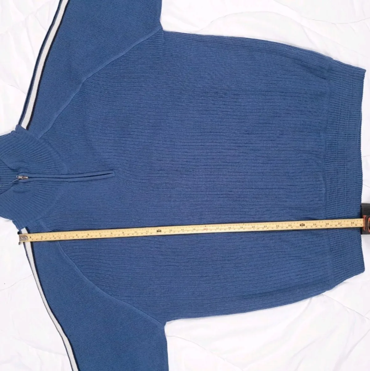 Crane Sports Blue Ribbed Pullover Golf Sweater L - Image 4