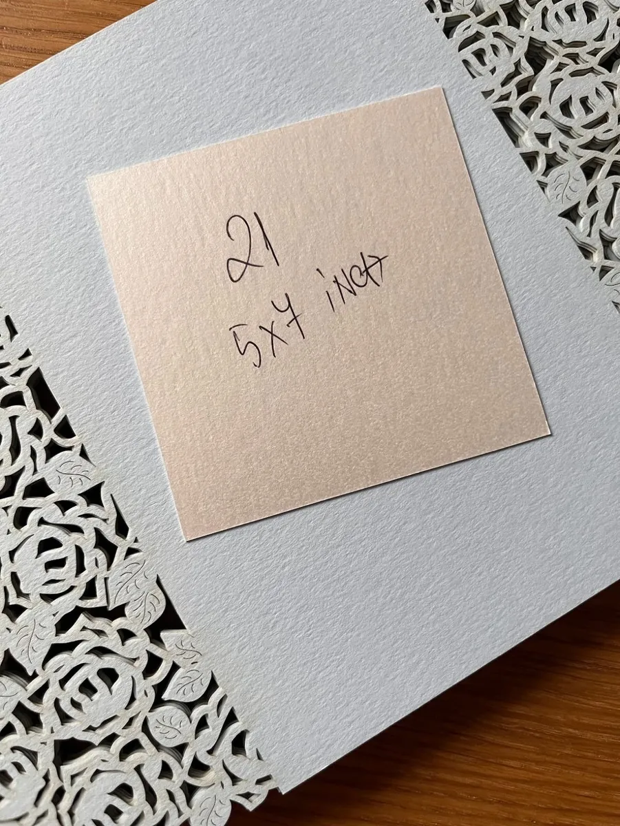 Wedding Cards Laser Cut  Pastel blue - Image 2