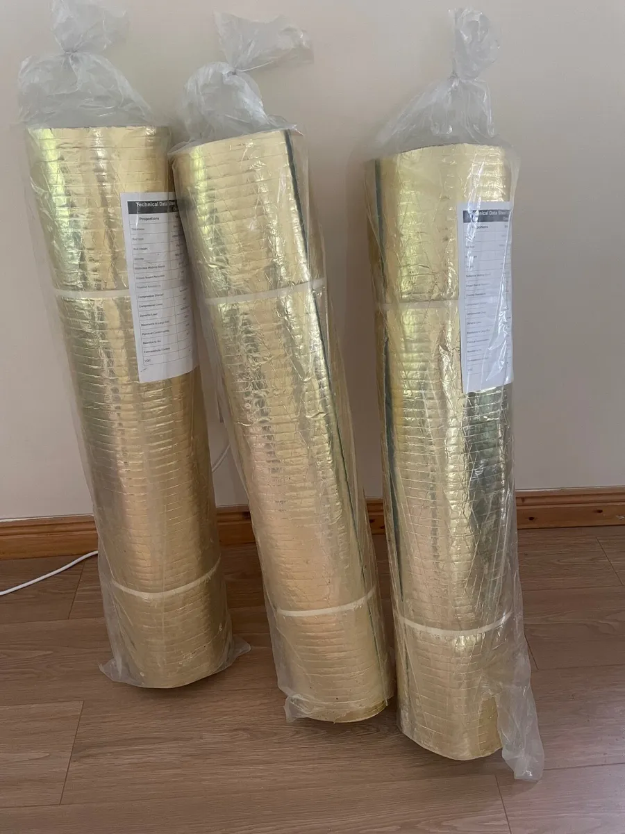 3 x Gold 3mm rubber underlay 10m2 roll - Image 1