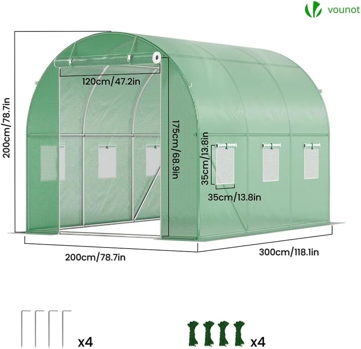 ® Polytunnel Greenhouse 3x2x2m 6m² Poly Tunnels - Image 3