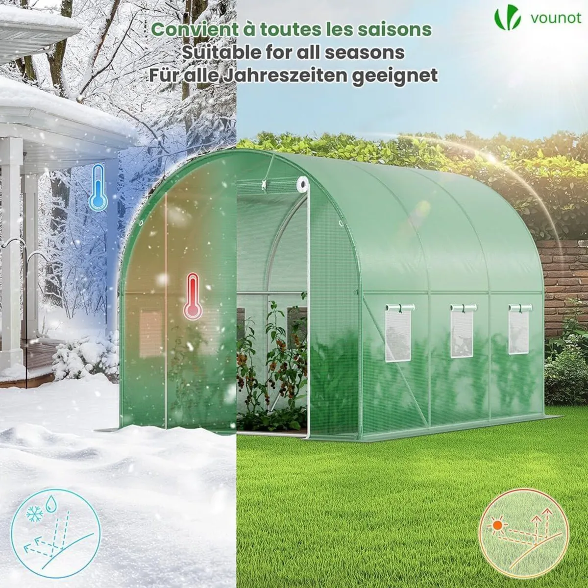 ® Polytunnel Greenhouse 3x2x2m 6m² Poly Tunnels - Image 4