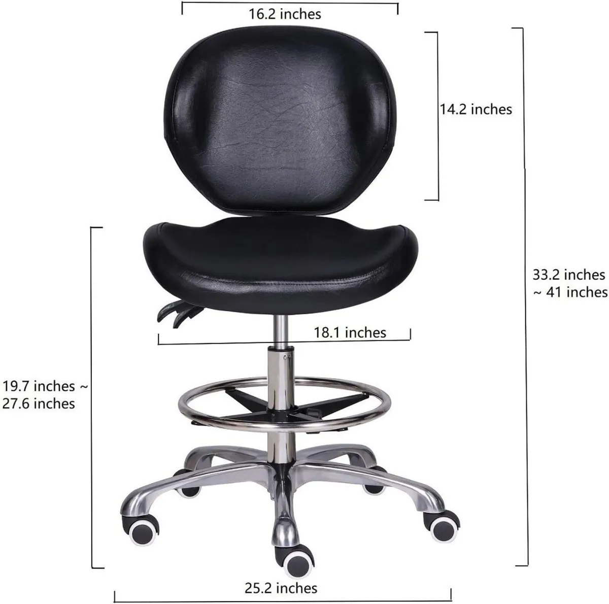 Adjustable Stools Drafting Chair with Backrest - Image 2