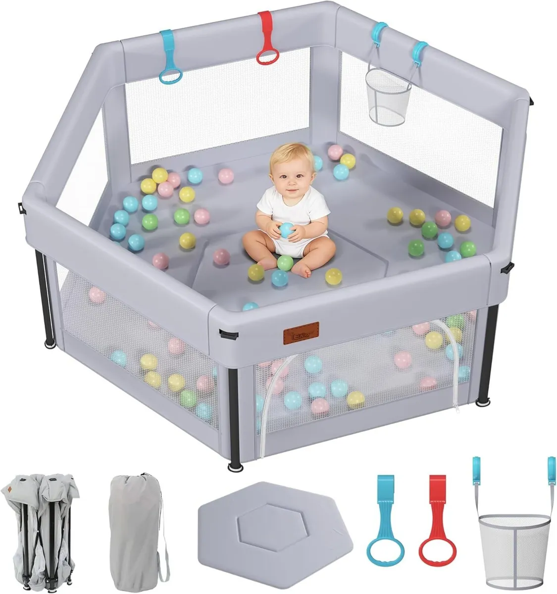 Baby Playpen Foldable for and Toddlers with - Image 1