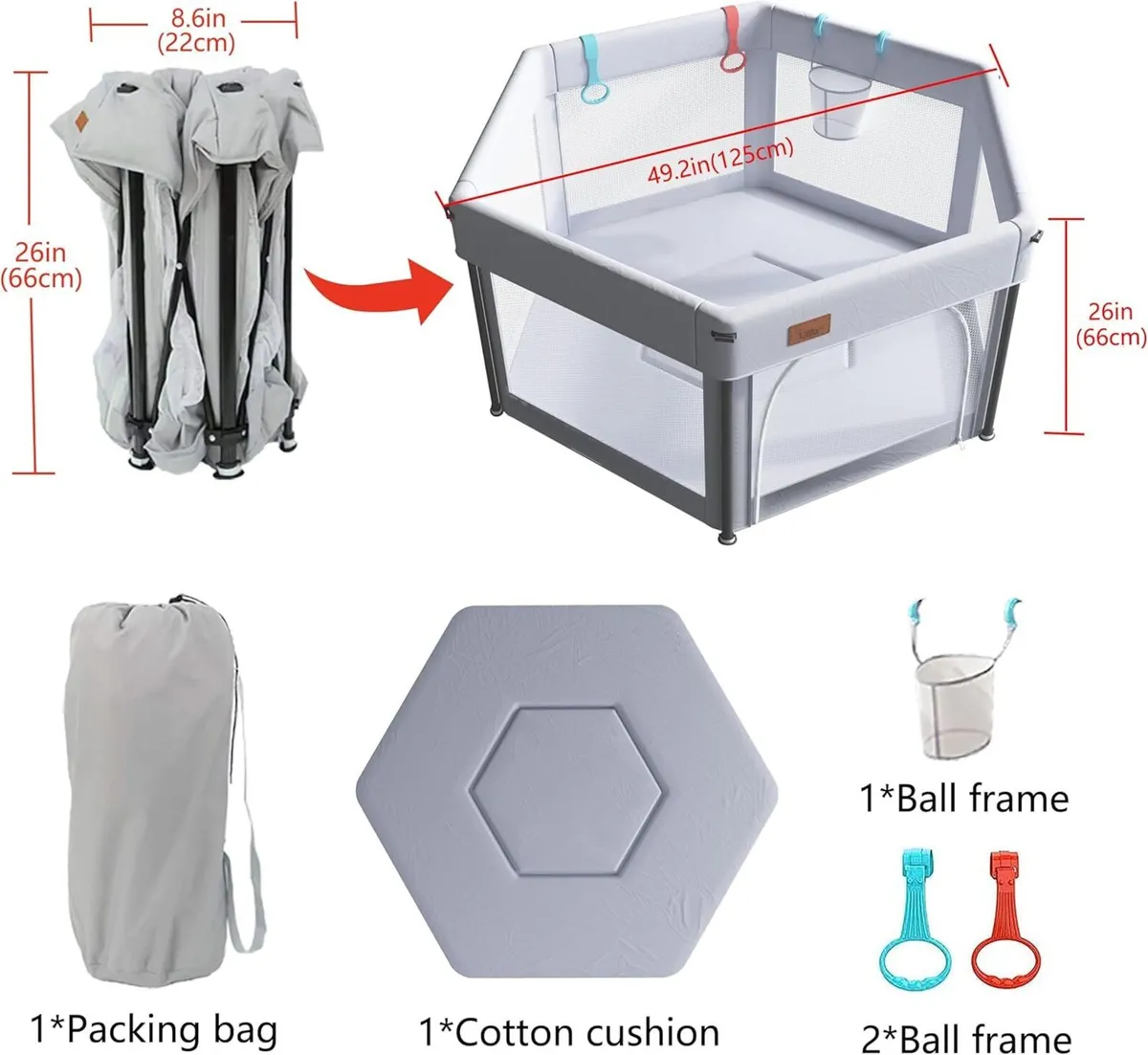 Baby Playpen Foldable for and Toddlers with - Image 3