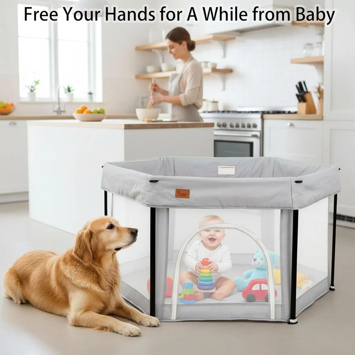 Baby Playpen Foldable for and Toddlers with - Image 4