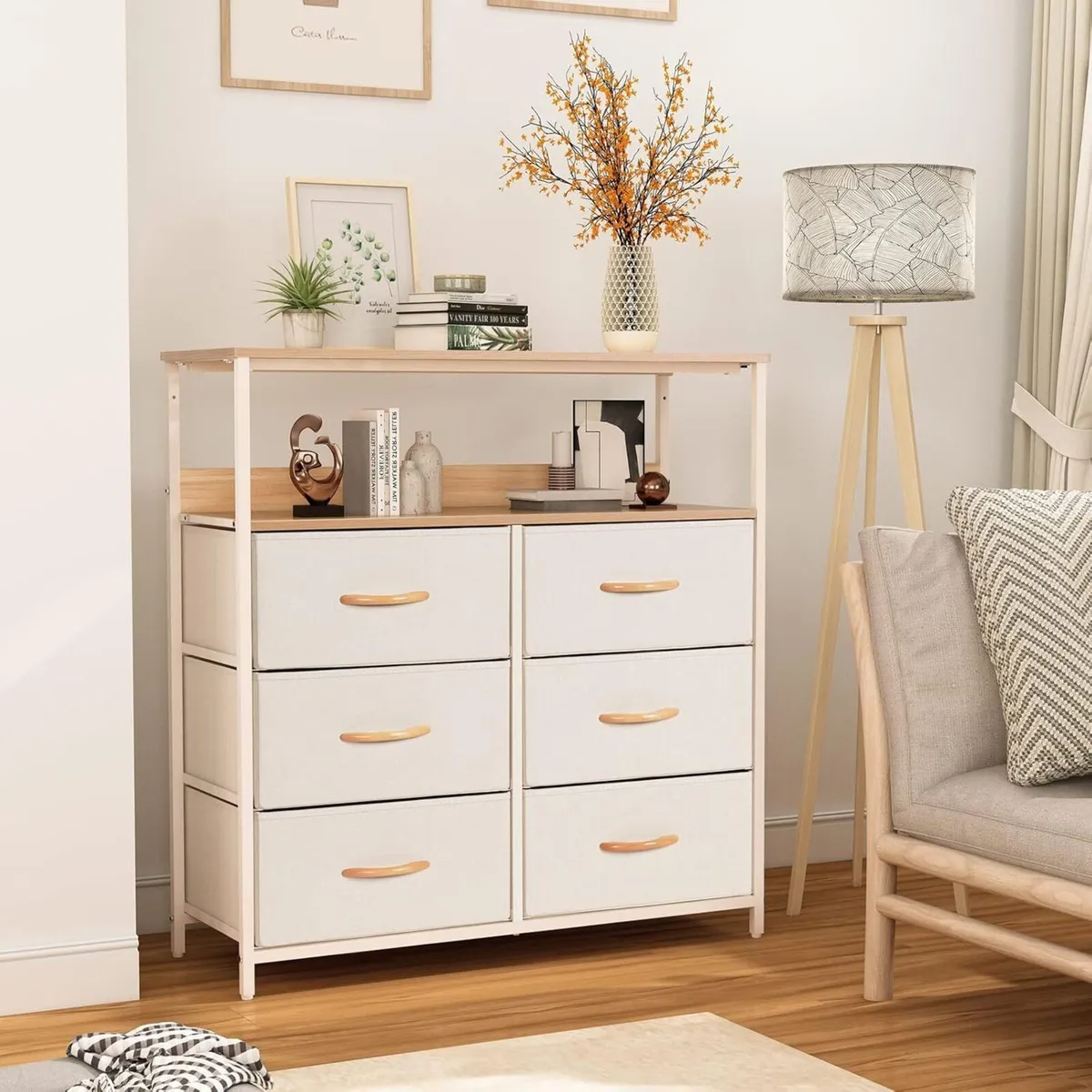 Chest of Drawers Fabric Storage 6 Unit with - Image 2