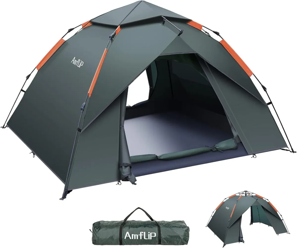 Camping Tent Automatic 3 Man Person Instant Pop - Image 1