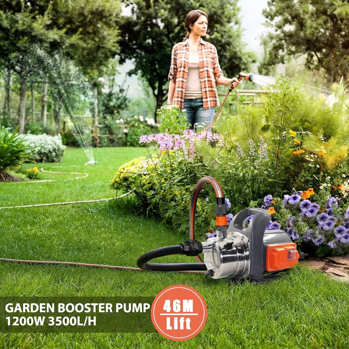 1200W Portable Garden Booster Jet Pump 3500L/H - Image 4