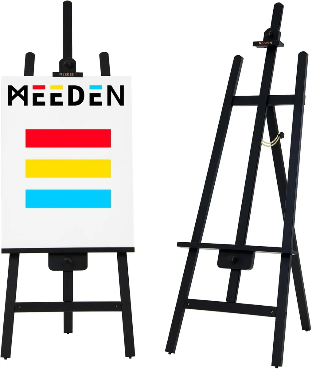 Black Easel for Painting: A Frame Wood Adults - Image 1