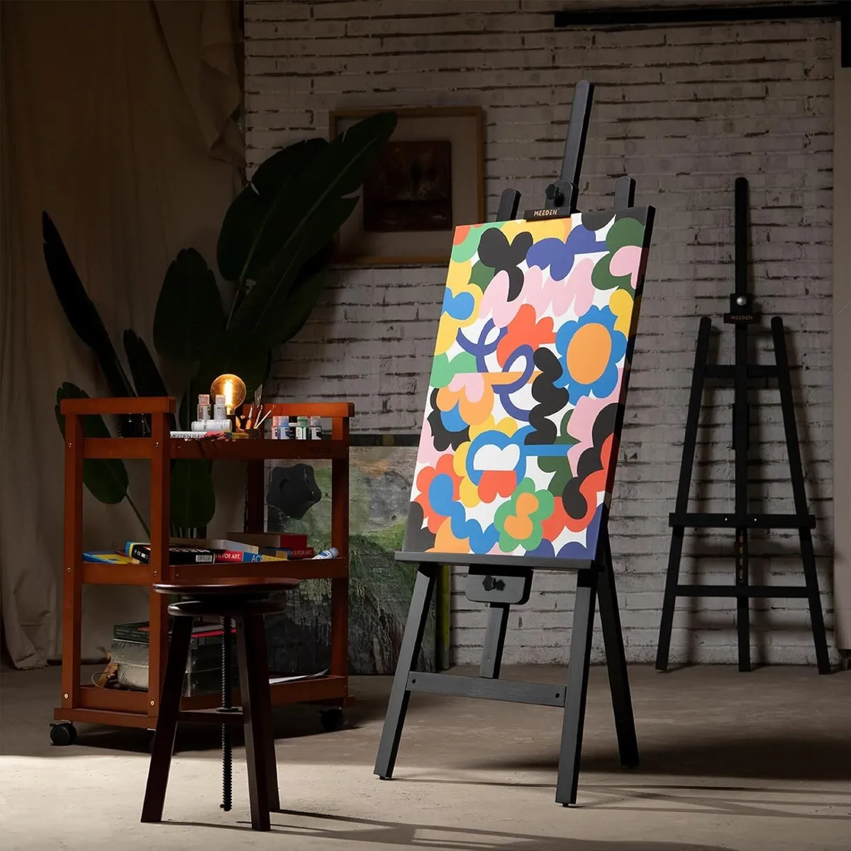 Black Easel for Painting: A Frame Wood Adults - Image 2