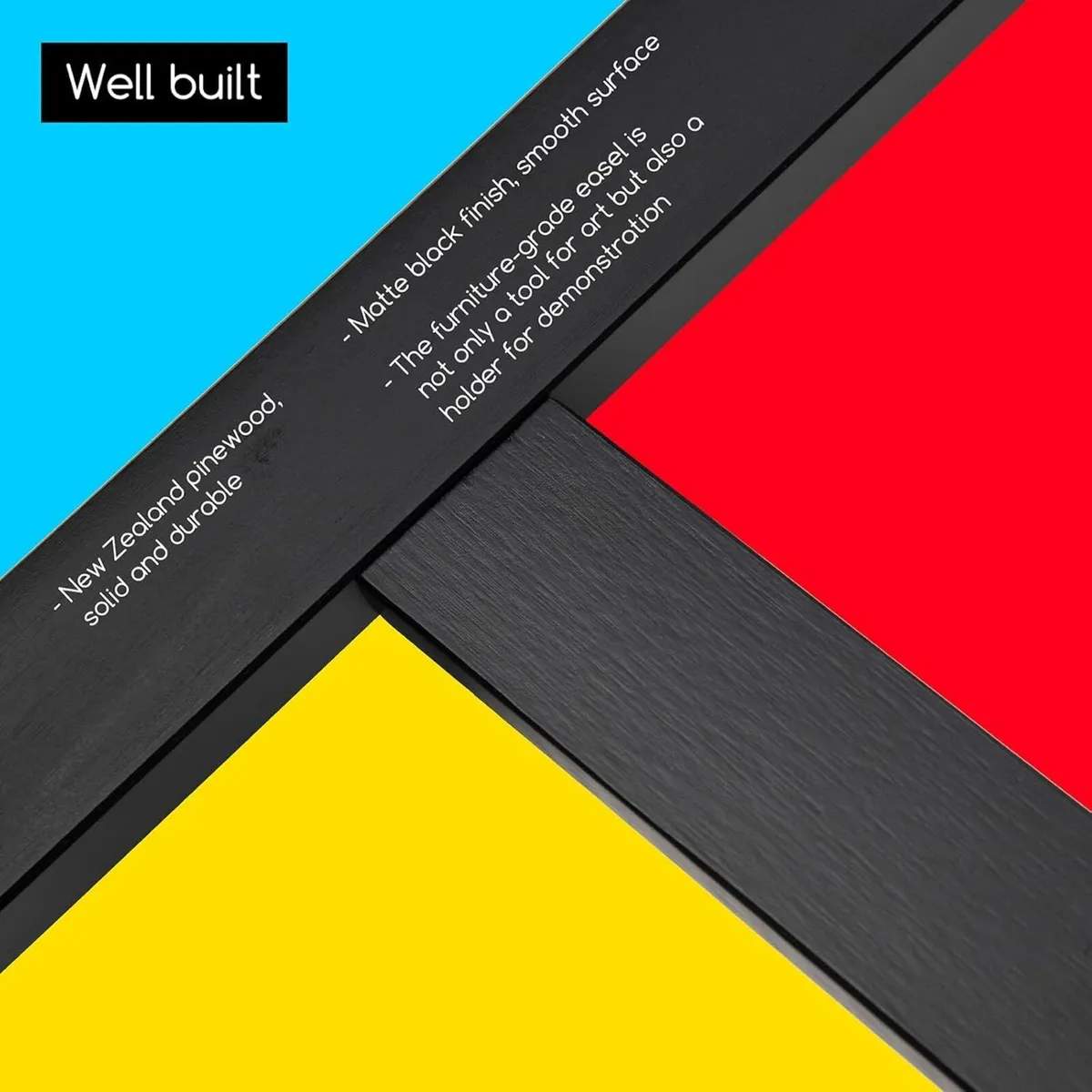 Black Easel for Painting: A Frame Wood Adults - Image 4