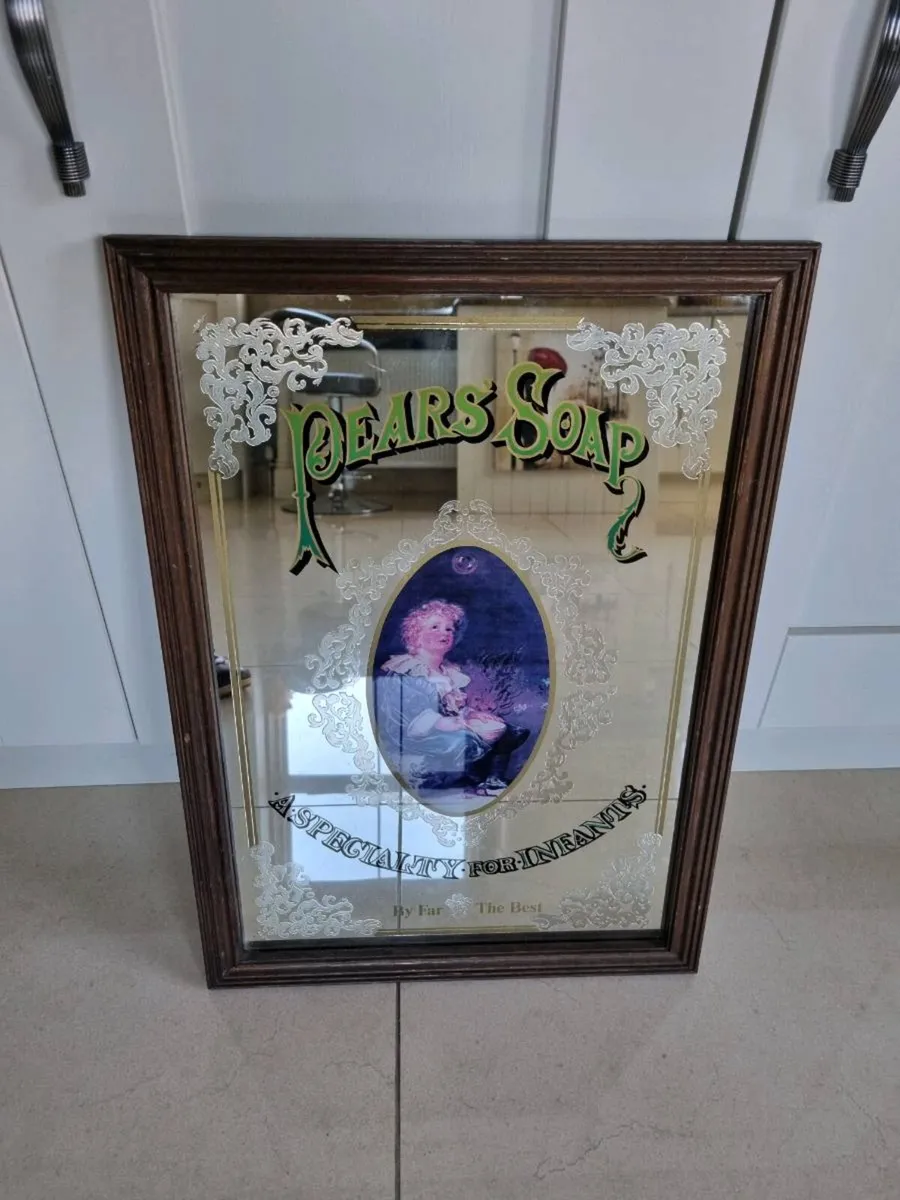 Pears Soap Etched Glass Mirror (Authentic) - Image 1
