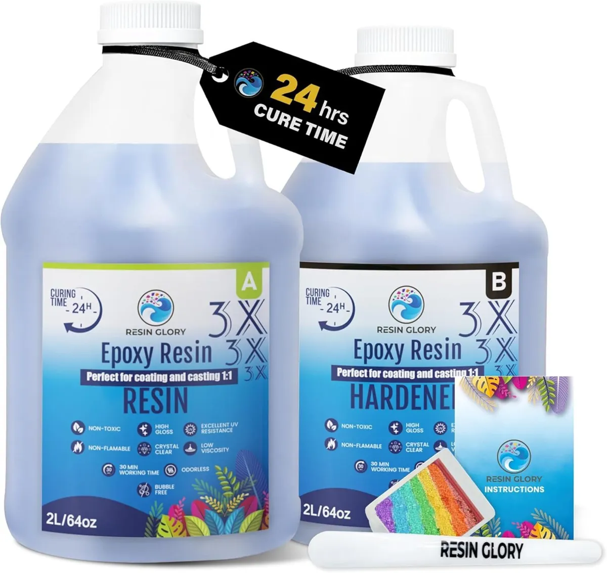 4L (1 gallon) - 1:1 Ratio Epoxy Resin Kit Crystal - Image 1