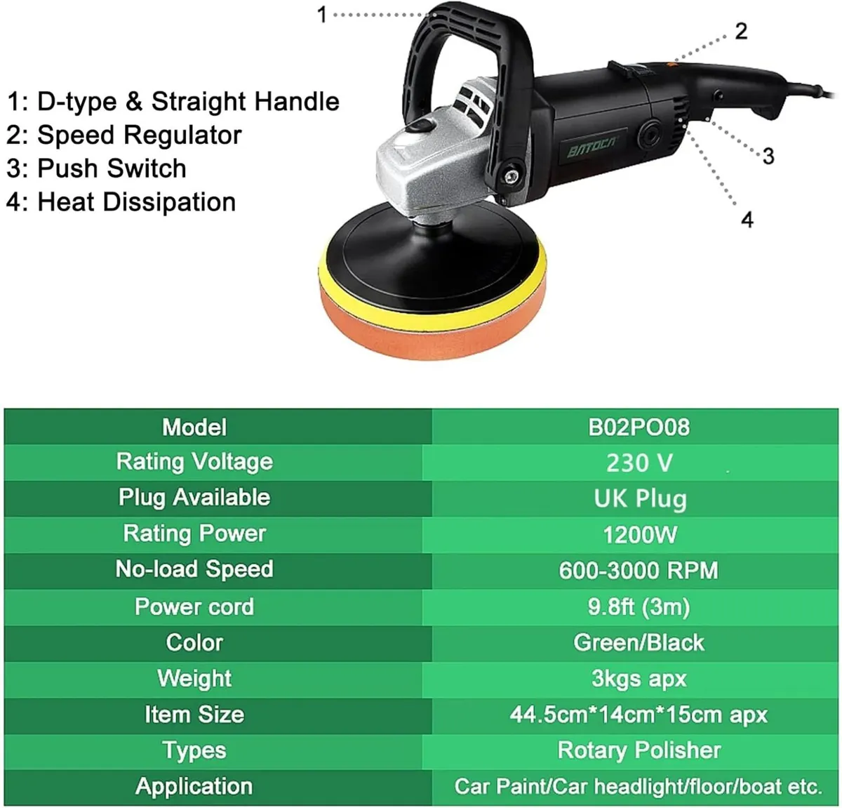 Car Polisher Buffer Sander Rotary Polishing - Image 4