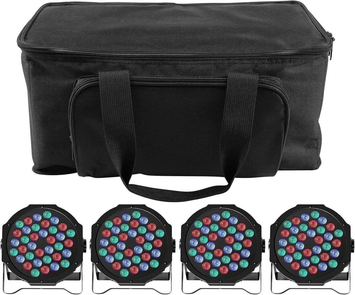 4 Pack RGB 36 LED Stage Lights with Bag 72W Par - Image 1