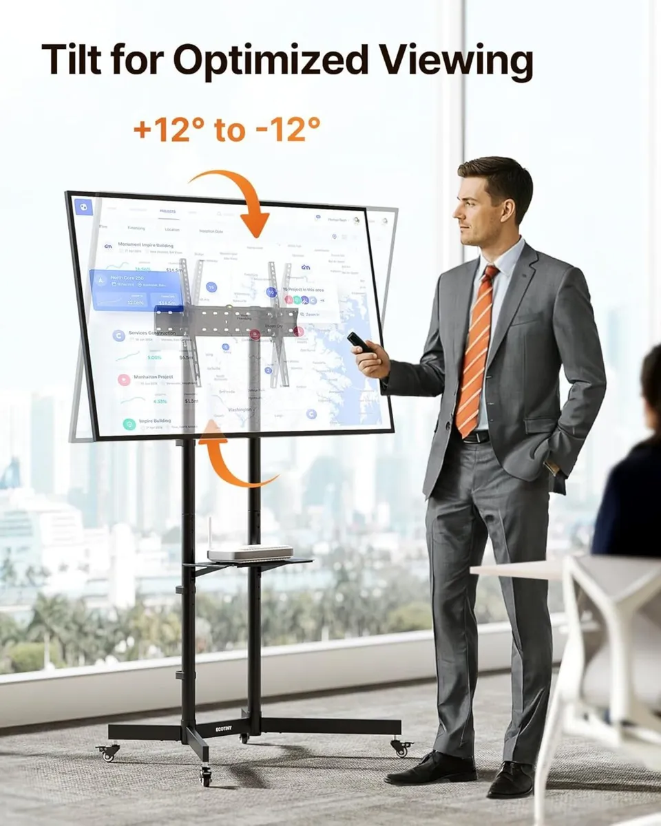 Rolling TV Stand for 32–85 Screens — Supports 70 - Image 3