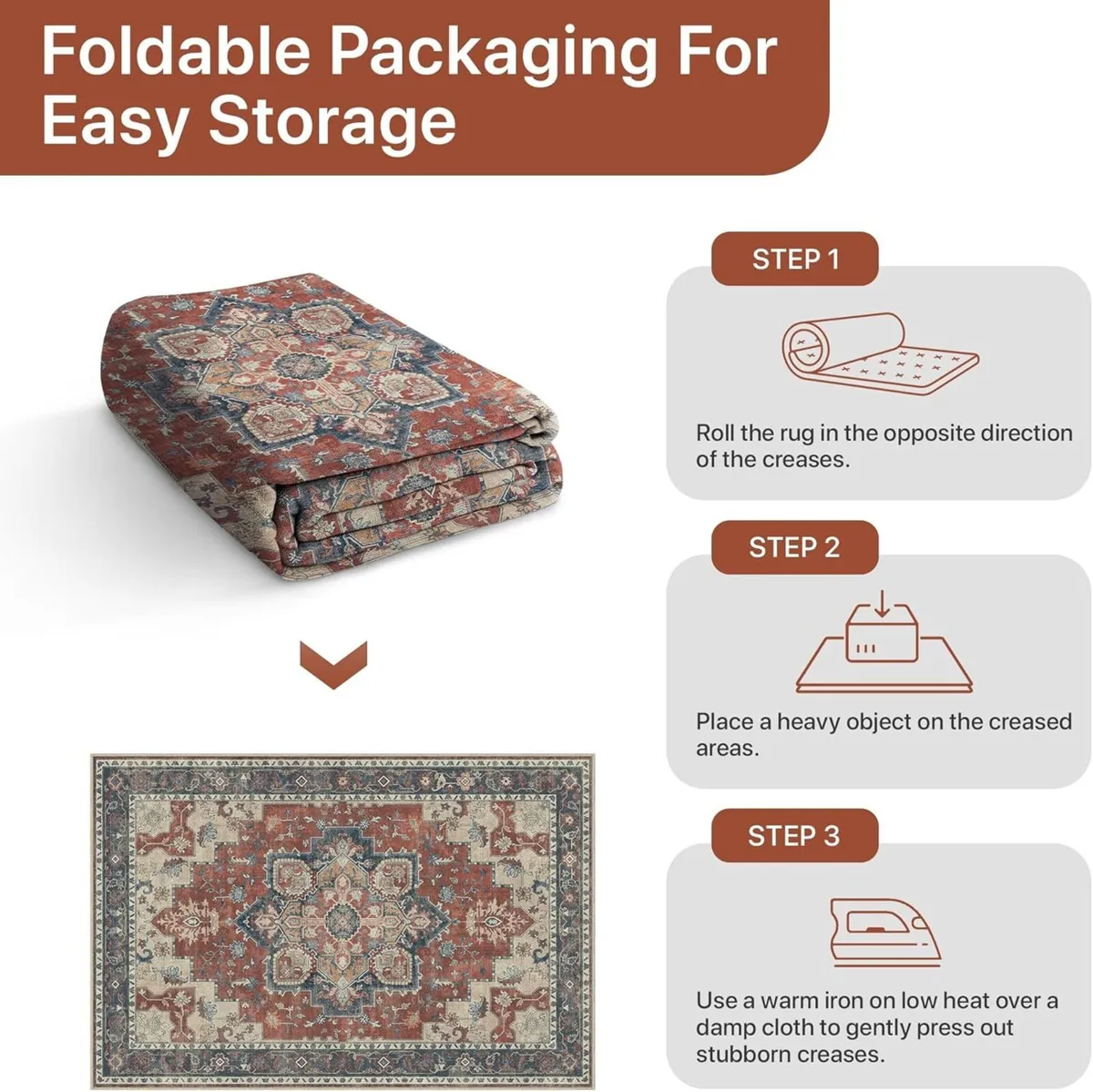 Machine Washable Rugs Living Room 160x230cm - Image 4