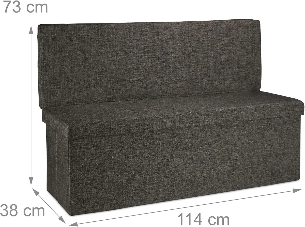 Folding XL Storage Ottoman with Seat Back 73 x - Image 3