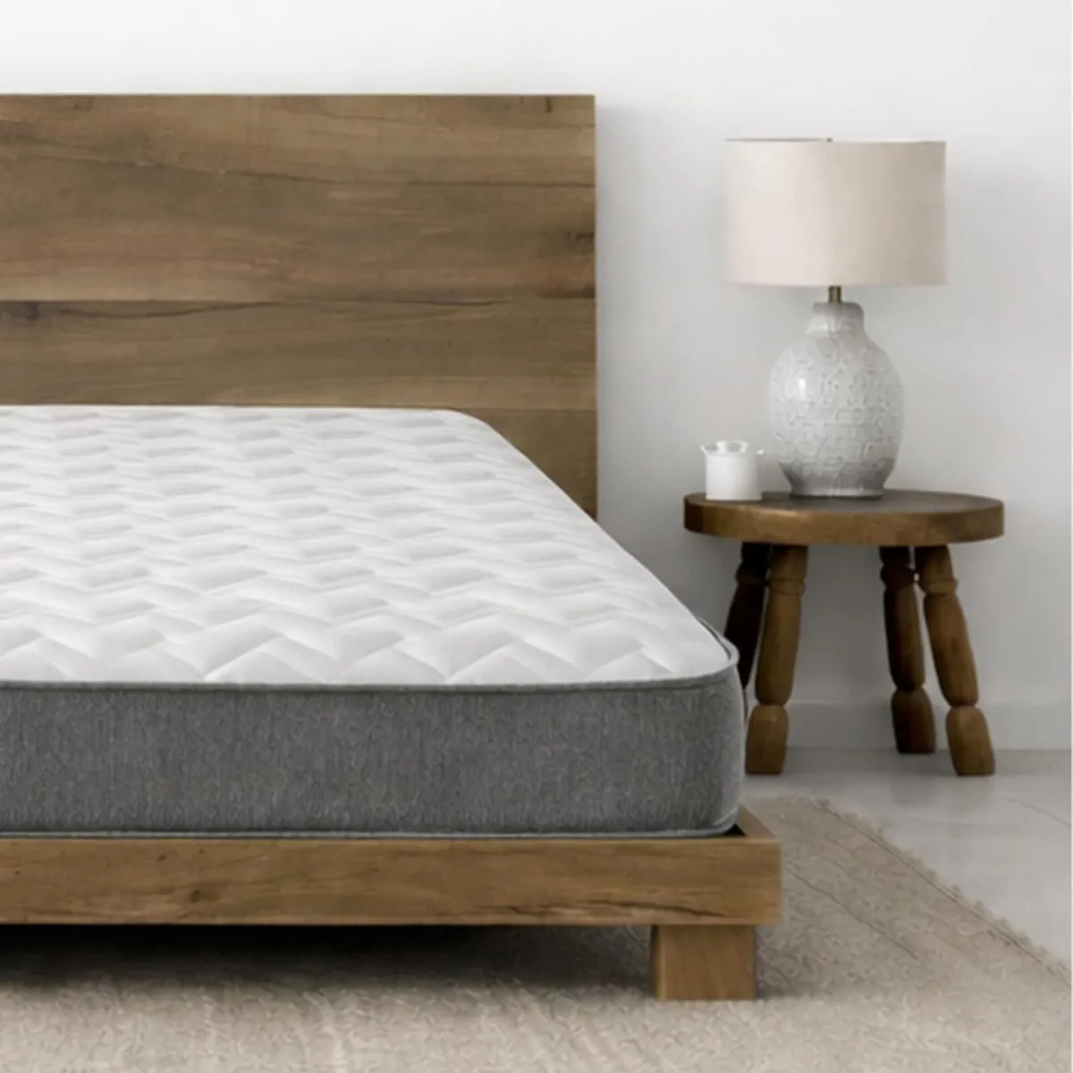 Kingsize Mattress with Springs Memory Foam - Grey - Image 1