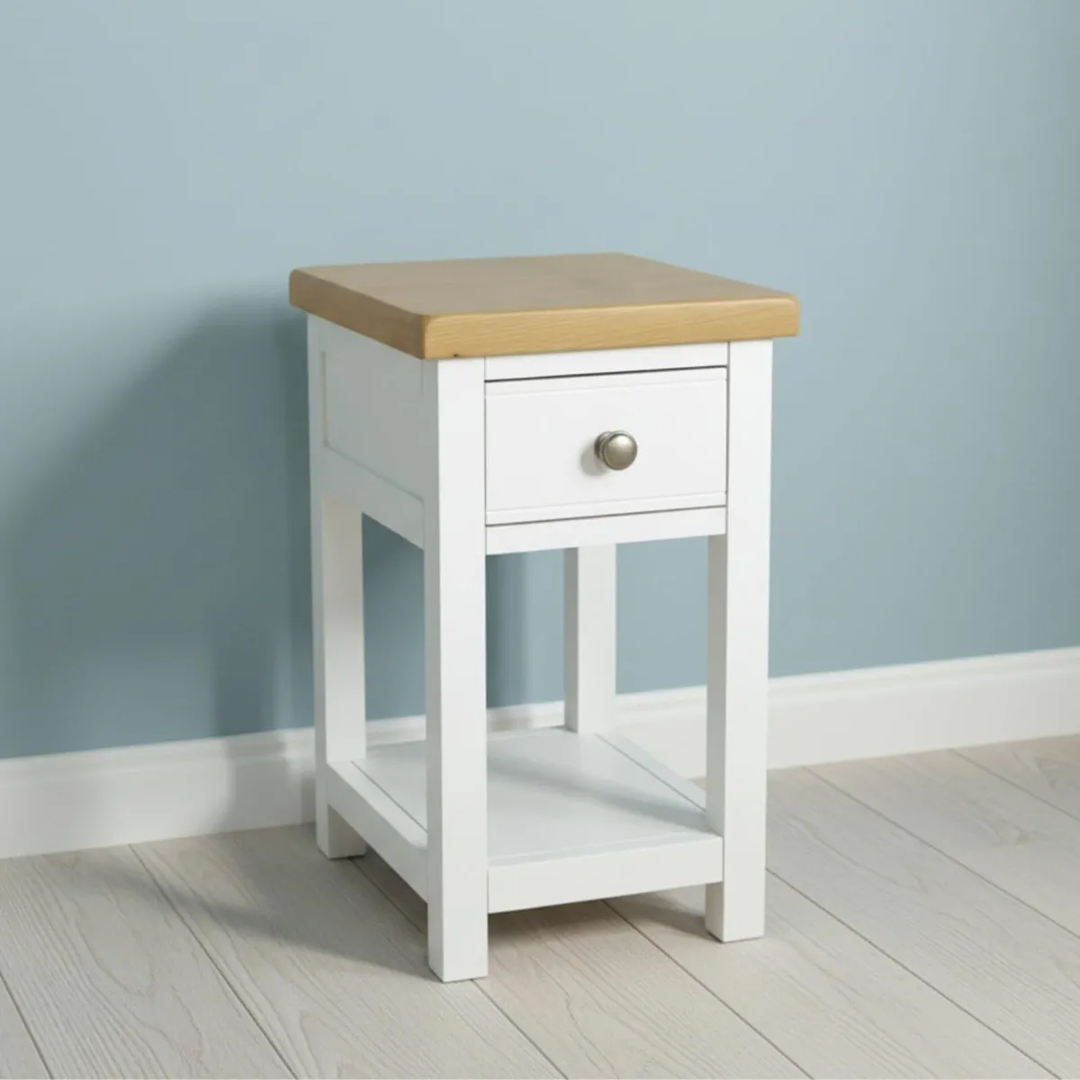 urniture Solid Wood Side Table Painted White End - Image 4