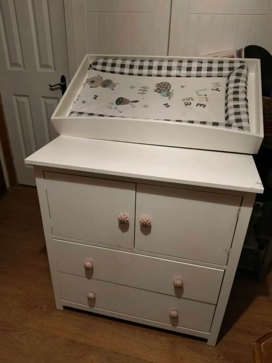 baby changing unit, painted white with 
a detachab - Image 2