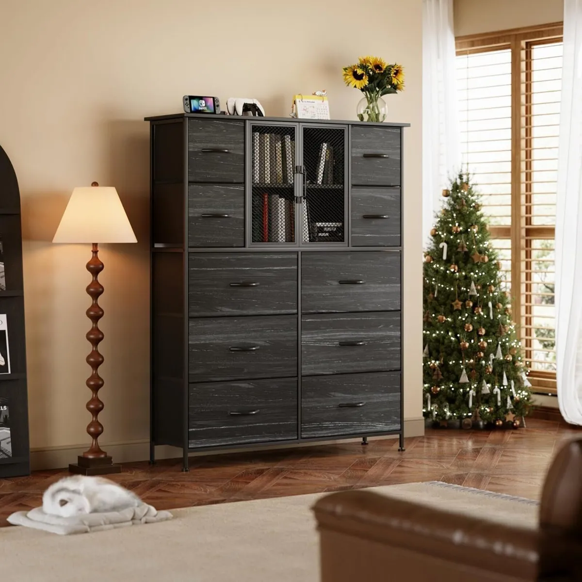 Dresser for Bedroom with 10 Fabric Drawers Tall - Image 1