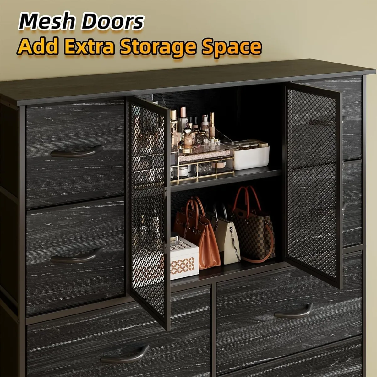 Dresser for Bedroom with 10 Fabric Drawers Tall - Image 3