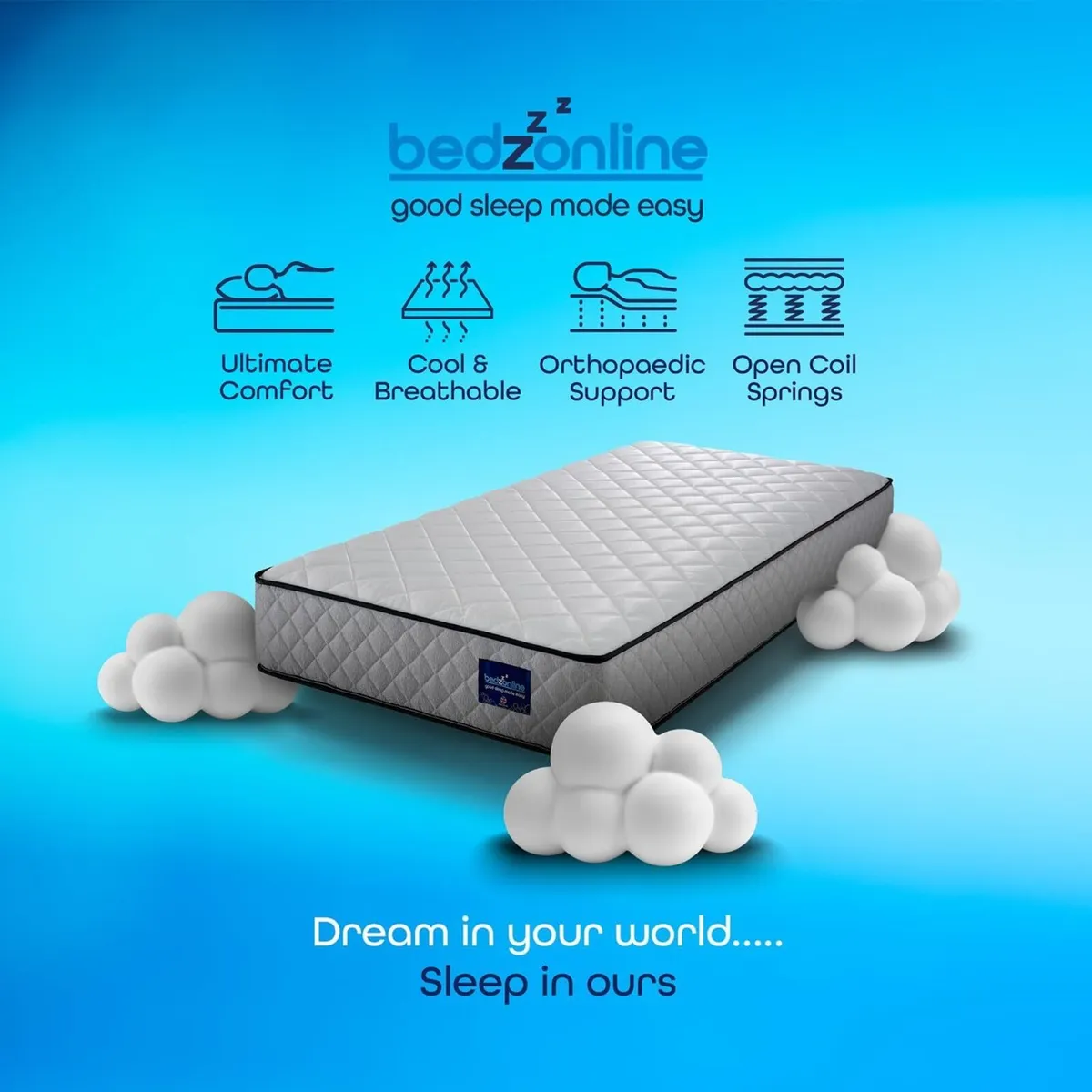 Hybrid Memory Foam Spring Mattress - 4ft6 Double - Image 4