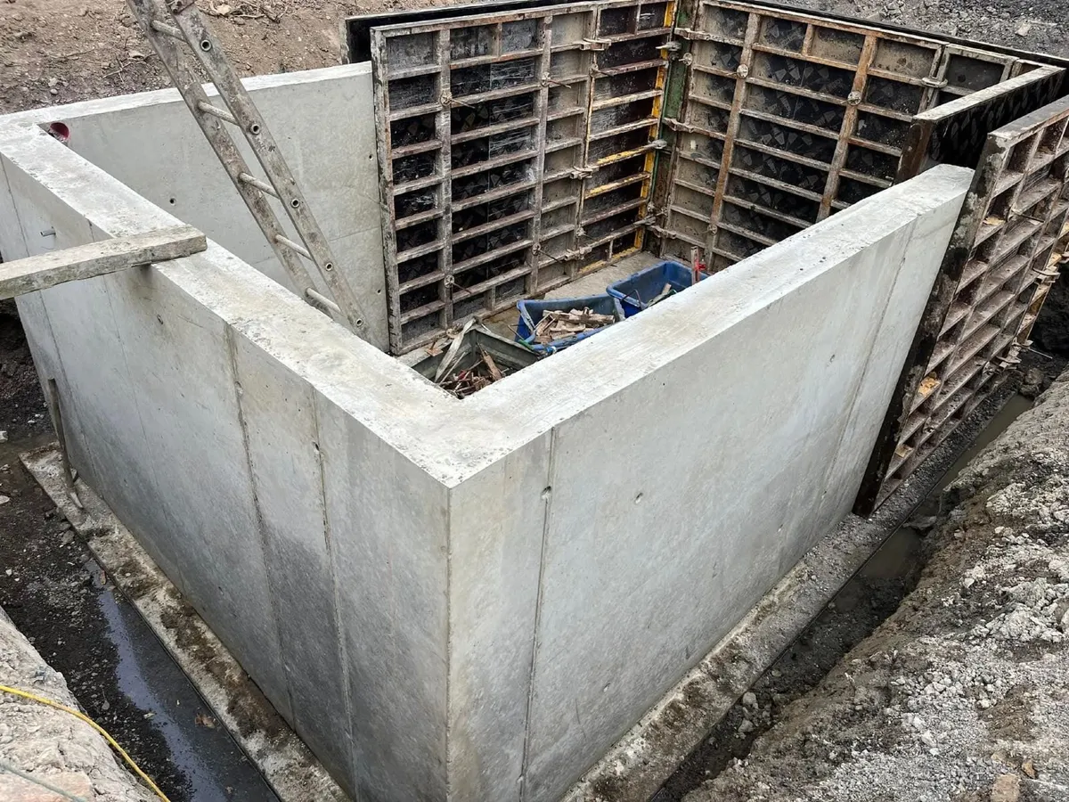 Concrete walls built