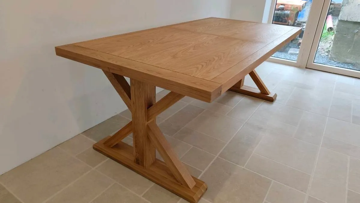 200cm Oak Dining Table New - Image 1