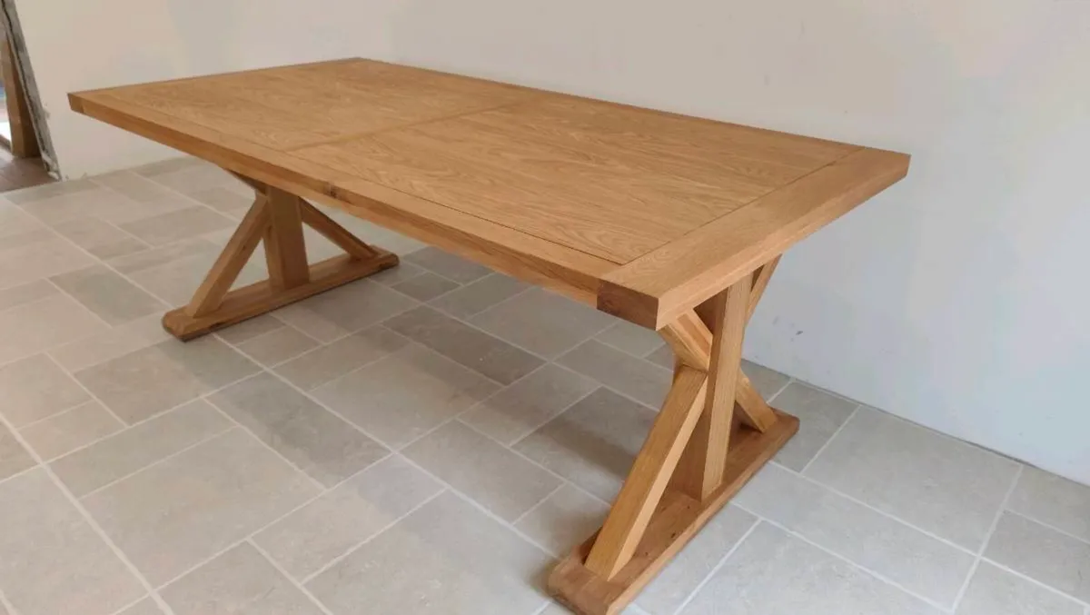 200cm Oak Dining Table New - Image 2